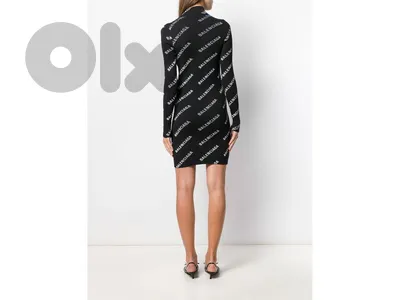 Balenciaga sleeveless logo knit dress