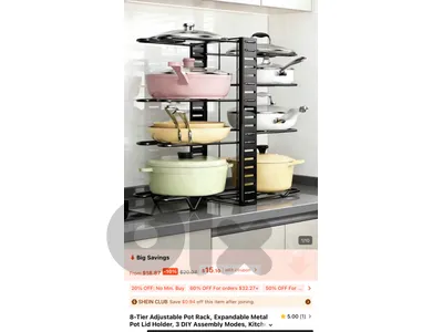 organizer rack for pots and pans