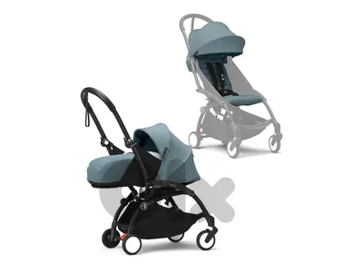 Yoyo3 Stokke Stroller Full Pack in Aqua (newborn and 6 months+) with Rolling bag in Ginger for free!