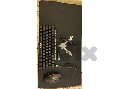 كيبورد+ ماوس + ماوس باد بحاله ممتازه  used like new
