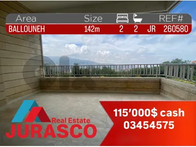 apartment for sale in ballouneh 142m / شقة للبيع في بلونة ١٤٢ متر