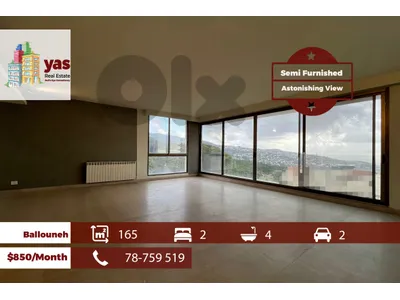 Ballouneh 165m2 | Semi Furnished | Rent | Prime Location | KS