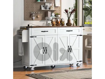 Merax Rolling Kitchen Island, Storage Trolley