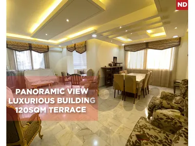Pergola,120sqm Terrace ,Panoramic view,Baabda town/بعبدا REF#ND136464