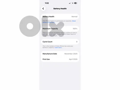 iphone 16 ultramarine 128gb used cycle count 8 , apple warranty till april 2027 ( 1 year )