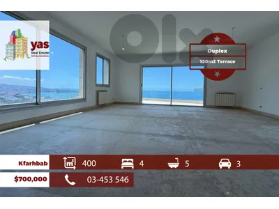 Kfarhbab 400m2 | 150m2 Terrace | Duplex | Prime Location | EH