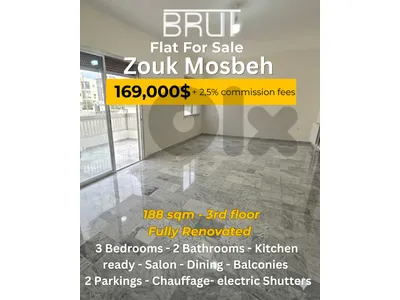 188 sqm Fully renovated stunning apartment in Zouk Mosbeh - Classy area