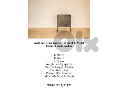 Frenxh authentic metal cabinet industrial vintage