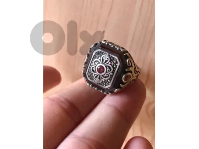 خاتم فضه  925 مزغراف مشغول كثير حلو و مرصع احجار كريمة