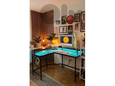 L shape desk balck color