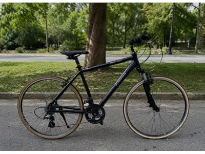 🚴‍♂️ Black Cross Flatbar Road Bike — Large Size