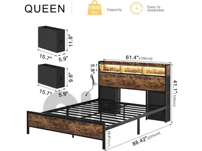 HAUSOURCE Queen Bed Frame HAUSOURCE Queen Bed Frame