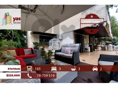 Kfarhbab 165m2 | 115m2 Terrace | Quiet Street | Prime Location | ABA