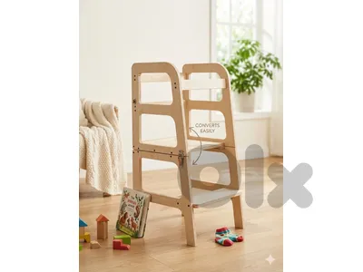 2-in-1 Convertible Montessori Learning Tower & Desk