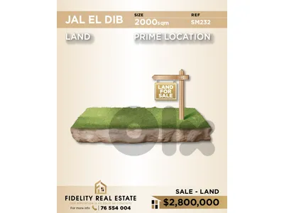 Land for sale in Jal El Dib SM232 أرض للبيع في جل الديب