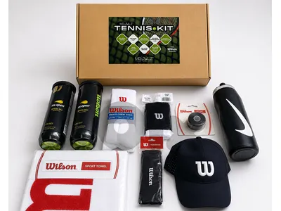 Wilson Tennis Bundle  Complete Tennis Accessories Kit with Nike Bottle