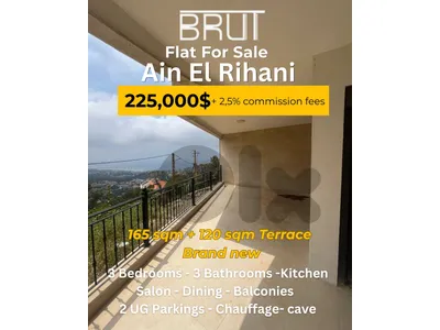 Amazing 165 sqm + 120 sqm terrace for sale-Ain Rihani - Open sea view