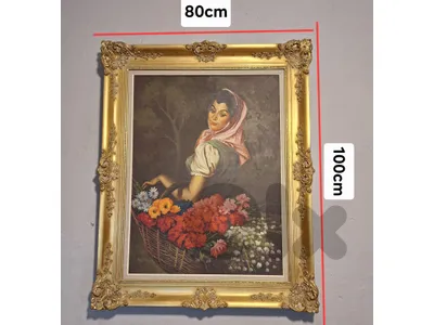 french antique signed oil painting on canvas