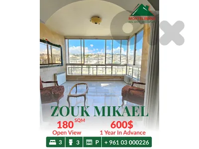 180 sqm Apartment For Rent in Zouk Mikael ذوق مكايل with Open View 180 sqm Apartment For Rent in Zouk Mikael ذوق مكايل with Open View