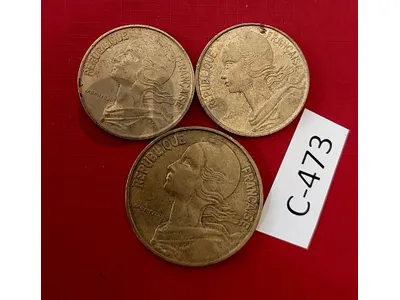 France 1960's x 3 coins Lot # C-473