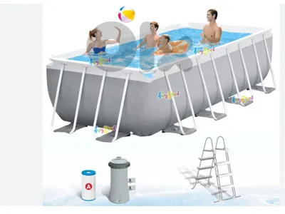PRISM FRAME RECTANGULAR POOL SET 4M X 2M X 1.22M used like new