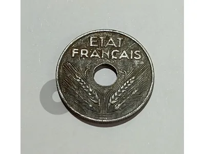 France Vichy state WWII 1942 zinc 20 centimes