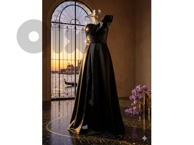 Elegant Black Evening Dress / فستان سهرة أسود روعة