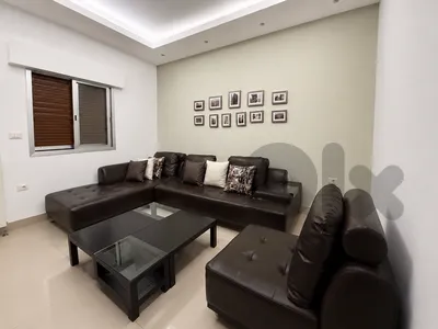Modern Dark Brown Leather Sofa Set with Black Coffee Table