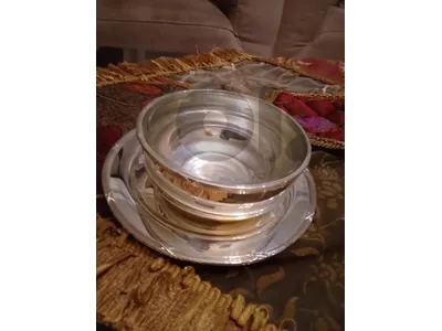 Patchi bowls and plates set silver plated