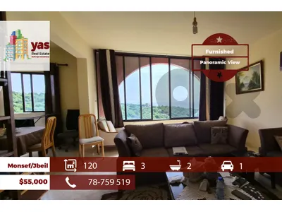 Monsef/Jbeil 120m2 | Furnished | Panoramic View | Calm Area | MCH