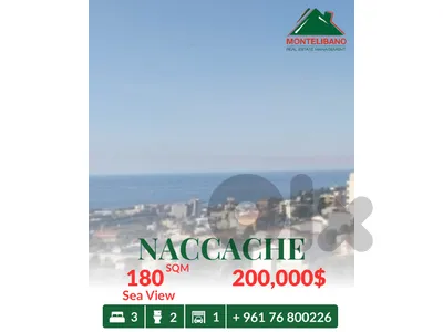 180 sqm Apartment For Sale in Naccache نقاش With Sea View