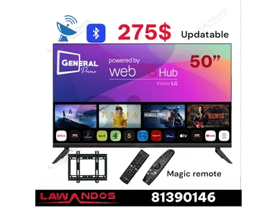 Led GENERAL prime 50” webOs 4K UHD + magic remote مع ستاند وكفالة