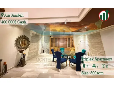 Furnished Triplex For sale in Ain Saadeh !!