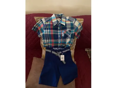 children place american brand shirt size 5/6 was 25$ now 20$ can take it with the nautica american brand shorts size 6 comes with belt was 40$ now 30