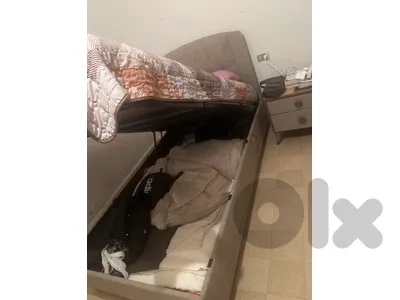 Bed with storage with its side table