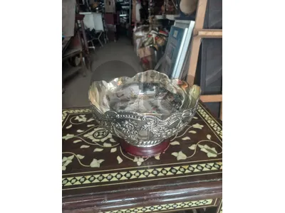 جاط نحاس مفضض كعب خشب.