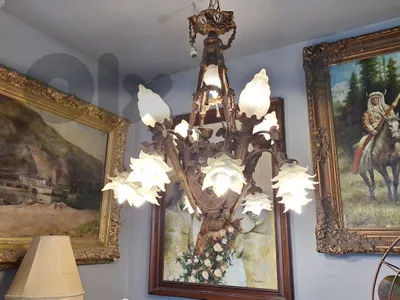 antique french basket flower shaped chandelier