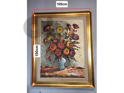 large antique knife painting on canvas