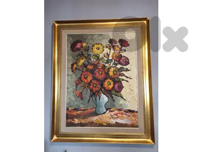 large antique knife painting on canvas