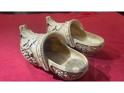 Ceramic clog figurines sculpted vintage