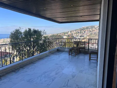 bsalim luxurious furnished apartment + 30m terrace, panoramic sea view #6499