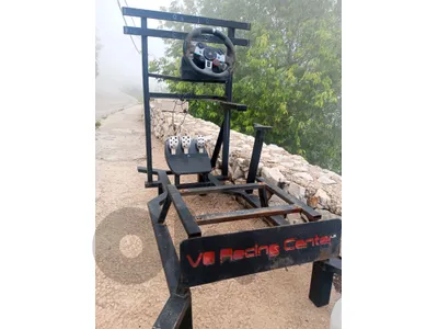 Racing Simulator Cockpit with Logitech Steering Wheel & Pedals