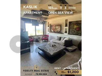 Apartment for rent in Kaslik DH100 شقة للإيجار في كسليك
