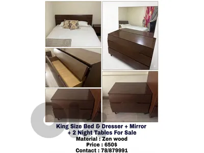 Luxury 5-Piece King Bedroom Set - Solid Zen Wood