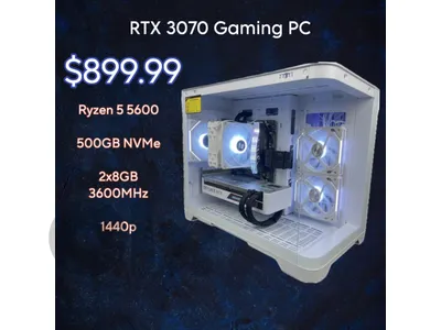 WHITE RTX 3070 Gaming PC | 1080p/1440p| AM4 BUILD