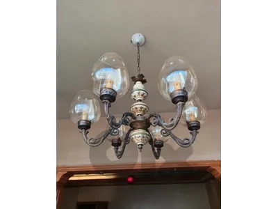chandelier brass 6 lampes