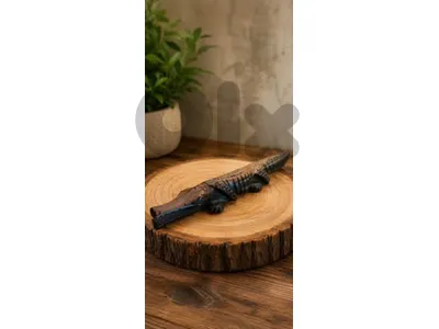 Ironwood Crocodile Sculpture  تمثال تمساح خشبي عتيق مصنوع يدويًا من خشب الحديد البني الصلب