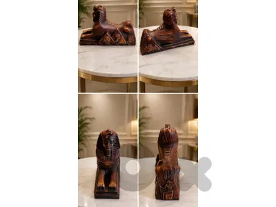 تمثال أبو الهول المصري العتيق بلون بني داكن نسخة من الراتنج