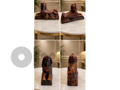Egyptian Sphinx Statue  تمثال أبو الهول المصري العتيق بلون بني داكن نسخة من الراتنج (25 × 18 سم)