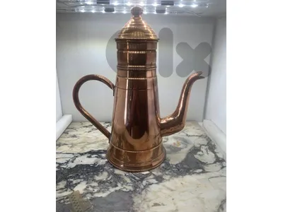 Vintage Copper Coffee/Tea Pot with Strainer – Elegant Serving Piece إبريق قهوة شاي نحاسي قديم
